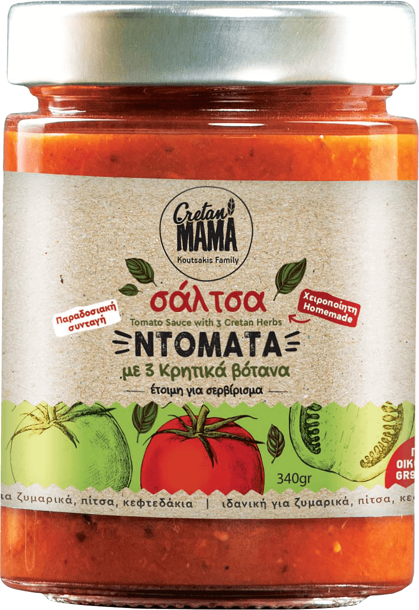 CretanMama - TOMATO SAUCE WITH 3 CRETAN HERBS - OREGANO, THYME AND BASIL